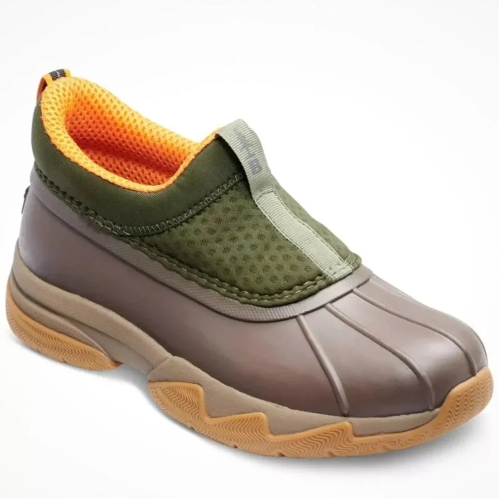 Bass Kids' Olive and Brown Rain Boots